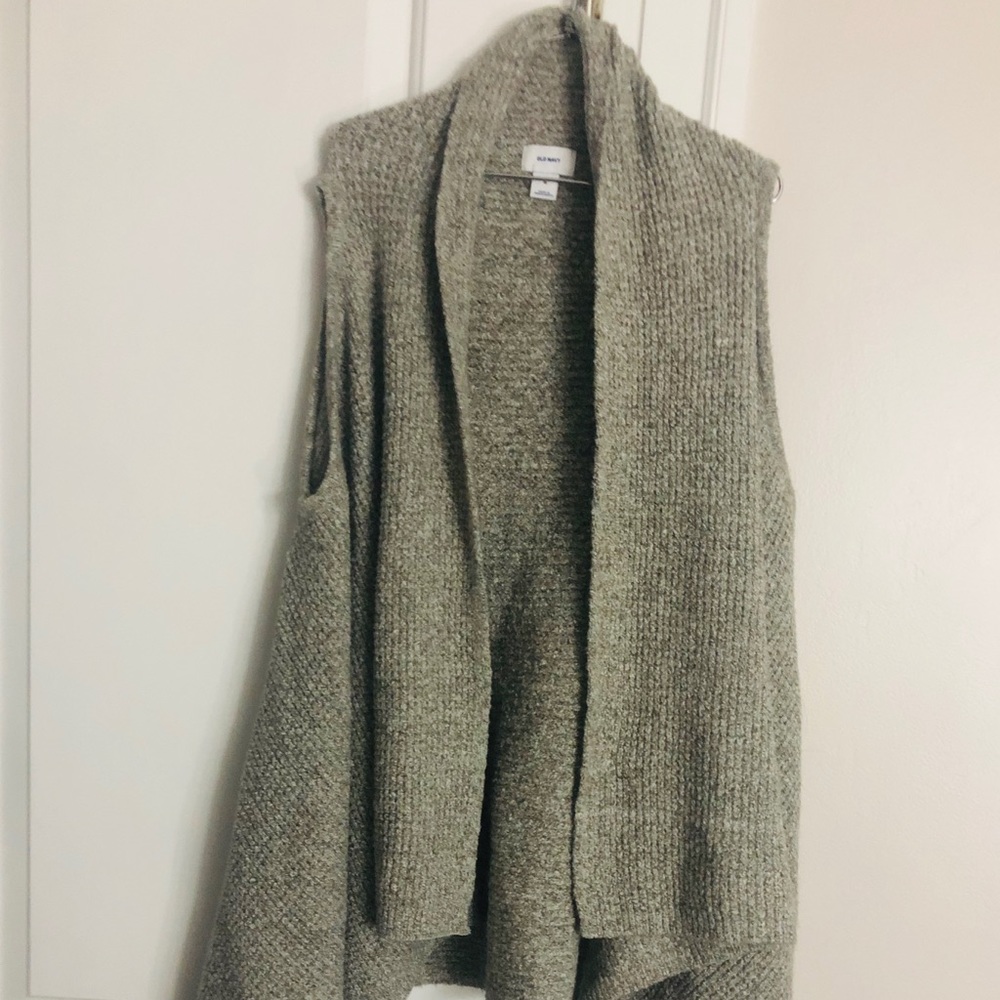 Women’s Gray Old Navy Knit Waterfall Vest